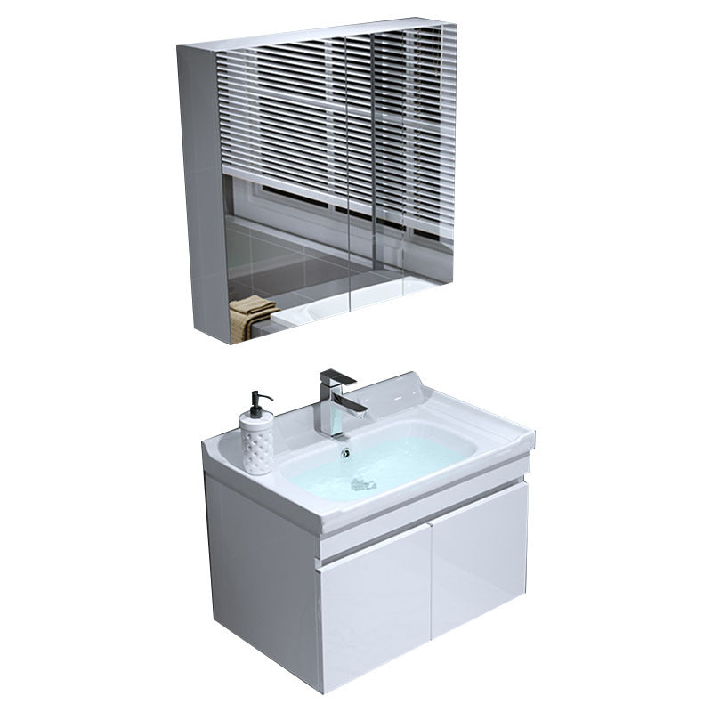 Modern Wall Mount Bathroom Sink Vanity with Faucet Sink Mirror Clearhalo 'Bathroom Remodel & Bathroom Fixtures' 'Bathroom Vanities' 'bathroom_vanities' 'Home Improvement' 'home_improvement' 'home_improvement_bathroom_vanities' 7819181