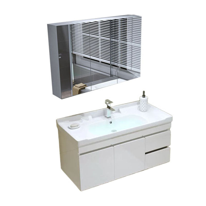 Modern Wall Mount Bathroom Sink Vanity with Faucet Sink Mirror Clearhalo 'Bathroom Remodel & Bathroom Fixtures' 'Bathroom Vanities' 'bathroom_vanities' 'Home Improvement' 'home_improvement' 'home_improvement_bathroom_vanities' 7819192