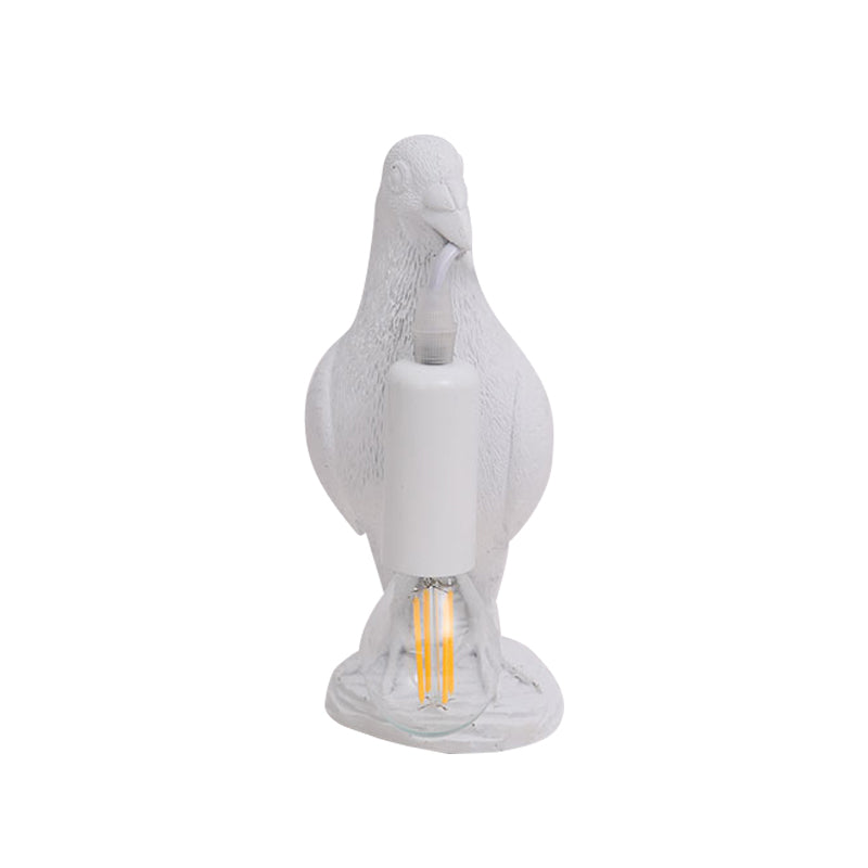 Nordic Style Bird Shaped Desk Light 1 Light Resin Night Table Lamp in White/Black for Bedroom Clearhalo 'Lamps' 'Table Lamps' Lighting' 781956