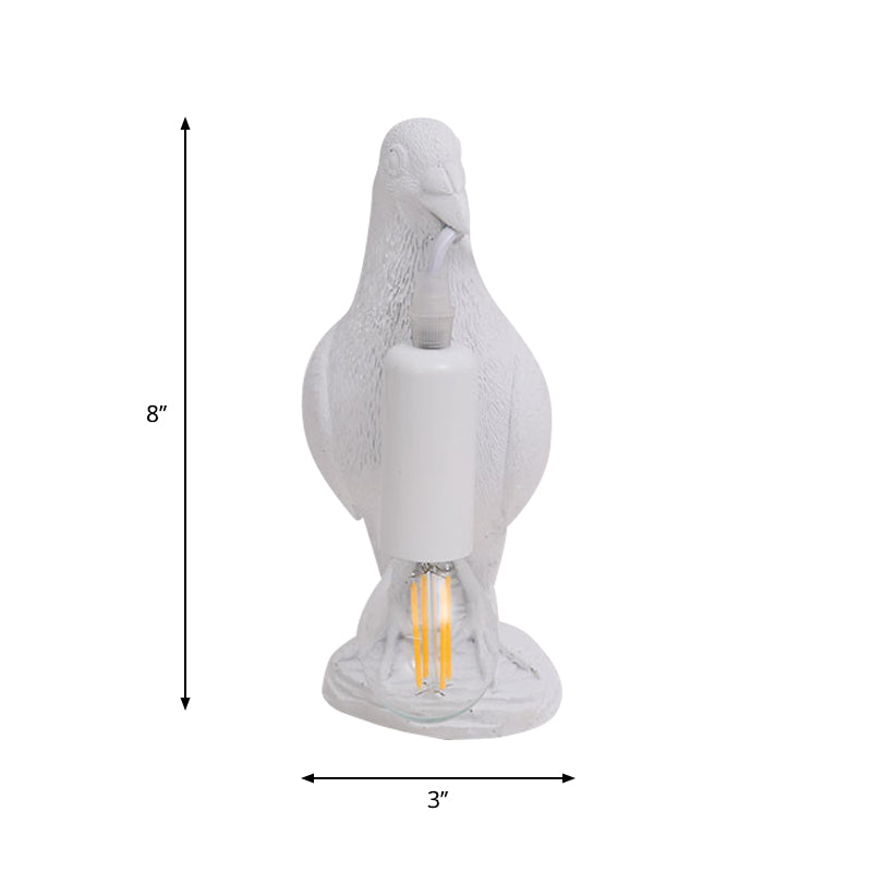 Nordic Style Bird Shaped Desk Light 1 Light Resin Night Table Lamp in White/Black for Bedroom Clearhalo 'Lamps' 'Table Lamps' Lighting' 781958