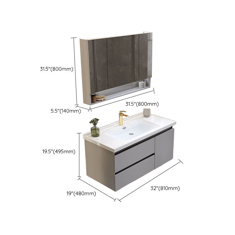 Wall Mount Sink Included Bathroom Vanity Set with Mirror Faucet Clearhalo 'Bathroom Remodel & Bathroom Fixtures' 'Bathroom Vanities' 'bathroom_vanities' 'Home Improvement' 'home_improvement' 'home_improvement_bathroom_vanities' 7820502