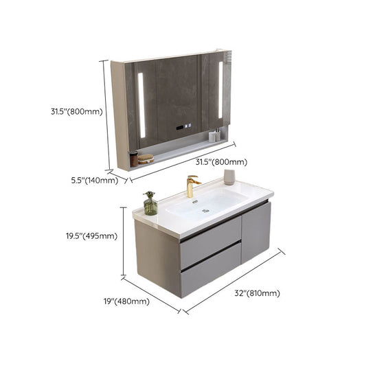 Wall Mount Sink Included Bathroom Vanity Set with Mirror Faucet Clearhalo 'Bathroom Remodel & Bathroom Fixtures' 'Bathroom Vanities' 'bathroom_vanities' 'Home Improvement' 'home_improvement' 'home_improvement_bathroom_vanities' 7820506