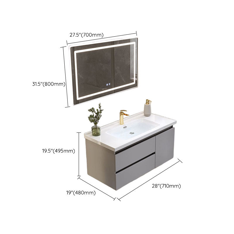 Wall Mount Sink Included Bathroom Vanity Set with Mirror Faucet Clearhalo 'Bathroom Remodel & Bathroom Fixtures' 'Bathroom Vanities' 'bathroom_vanities' 'Home Improvement' 'home_improvement' 'home_improvement_bathroom_vanities' 7820509