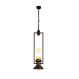 Candle Restaurant Suspension Light Vintage Resin 1 Head Black Pendant Lamp Fixture with Rectangle Frame Clearhalo 'Ceiling Lights' 'Pendant Lights' 'Pendants' Lighting' 782052