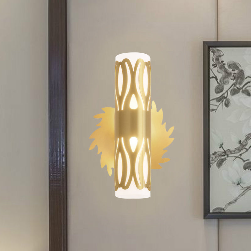 Cylinder Bedside Wall Light Sconce Contemporary Metal LED Brass Wall Lamp Fixture Clearhalo 'Wall Lamps & Sconces' 'Wall Lights' Lighting' 782129