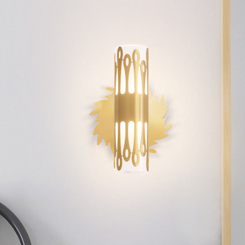 Cylinder Bedside Wall Light Sconce Contemporary Metal LED Brass Wall Lamp Fixture Clearhalo 'Wall Lamps & Sconces' 'Wall Lights' Lighting' 782133