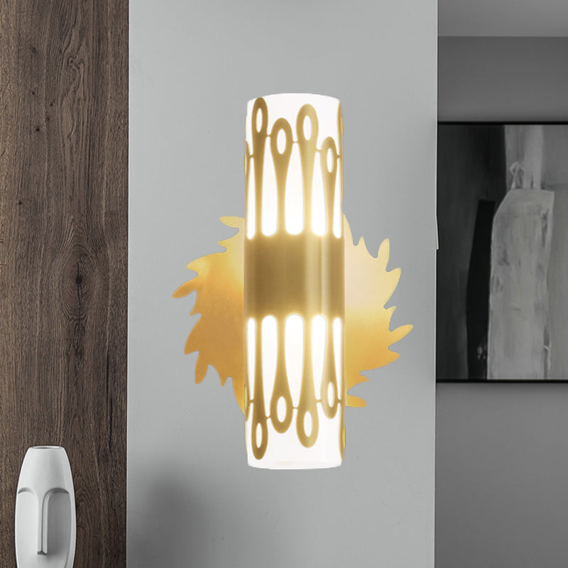 Cylinder Bedside Wall Light Sconce Contemporary Metal LED Brass Wall Lamp Fixture Clearhalo 'Wall Lamps & Sconces' 'Wall Lights' Lighting' 782134