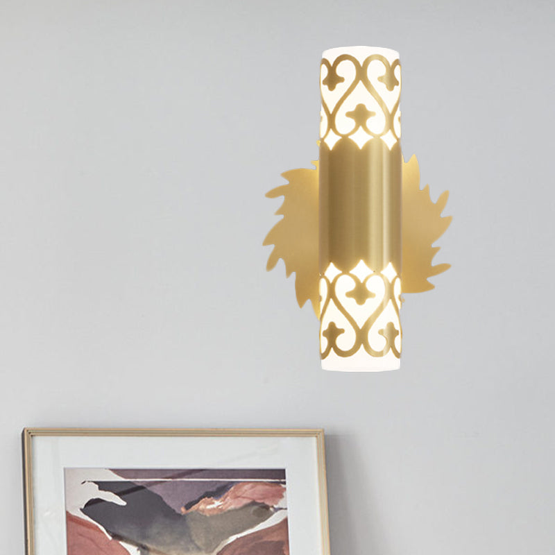 Cylinder Bedside Wall Light Sconce Contemporary Metal LED Brass Wall Lamp Fixture Clearhalo 'Wall Lamps & Sconces' 'Wall Lights' Lighting' 782138