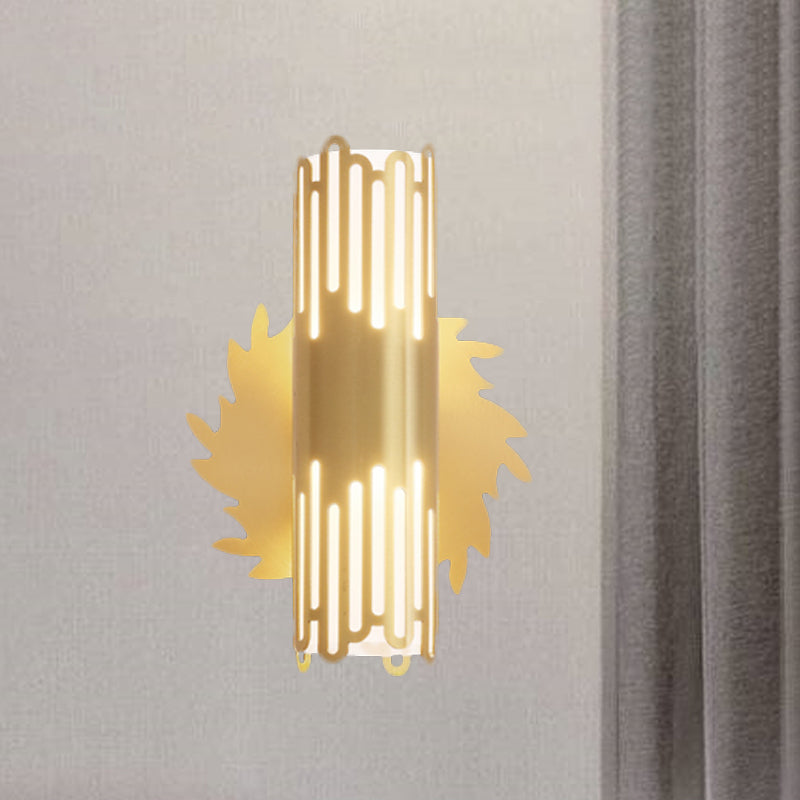 Cylinder Bedside Wall Light Sconce Contemporary Metal LED Brass Wall Lamp Fixture Brass B Clearhalo 'Wall Lamps & Sconces' 'Wall Lights' Lighting' 782140