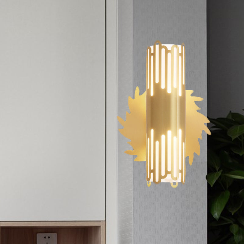 Cylinder Bedside Wall Light Sconce Contemporary Metal LED Brass Wall Lamp Fixture Clearhalo 'Wall Lamps & Sconces' 'Wall Lights' Lighting' 782141