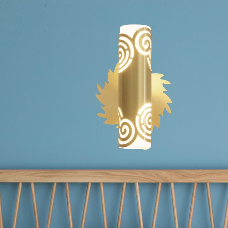 Metallic Brass Wall Mount Lighting Tubular LED Creative Wall Sconce Lamp for Bedroom Clearhalo 'Wall Lamps & Sconces' 'Wall Lights' Lighting' 782145