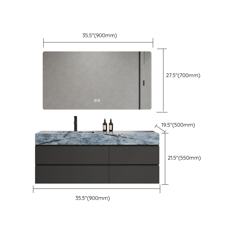 Wall Mount Mirror Included Sink Vanity with Sink Faucet for Bathroom Clearhalo 'Bathroom Remodel & Bathroom Fixtures' 'Bathroom Vanities' 'bathroom_vanities' 'Home Improvement' 'home_improvement' 'home_improvement_bathroom_vanities' 7831626