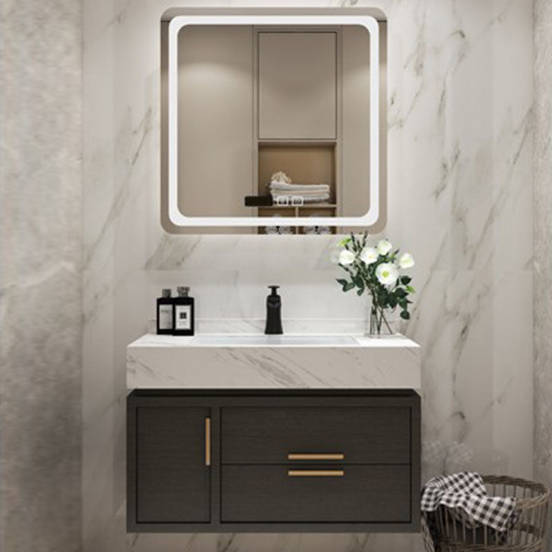 Mirror Included Wall Mount Sink Vanity with Sink Faucet for Bathroom Vanity & Faucet & Smart Mirror 24"L x 22"W x 20"H Clearhalo 'Bathroom Remodel & Bathroom Fixtures' 'Bathroom Vanities' 'bathroom_vanities' 'Home Improvement' 'home_improvement' 'home_improvement_bathroom_vanities' 7831645