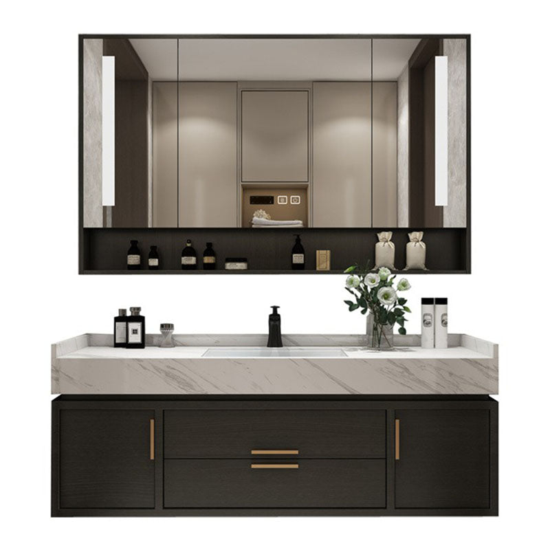 Mirror Included Wall Mount Sink Vanity with Sink Faucet for Bathroom Clearhalo 'Bathroom Remodel & Bathroom Fixtures' 'Bathroom Vanities' 'bathroom_vanities' 'Home Improvement' 'home_improvement' 'home_improvement_bathroom_vanities' 7831653