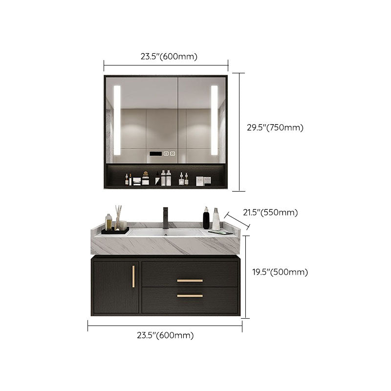 Mirror Included Wall Mount Sink Vanity with Sink Faucet for Bathroom Clearhalo 'Bathroom Remodel & Bathroom Fixtures' 'Bathroom Vanities' 'bathroom_vanities' 'Home Improvement' 'home_improvement' 'home_improvement_bathroom_vanities' 7831659