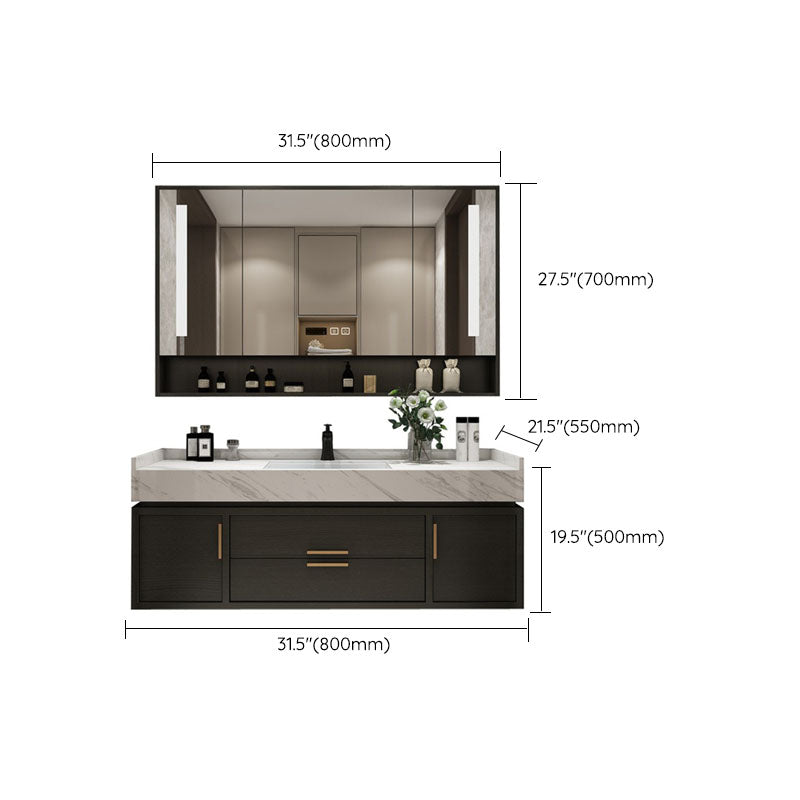 Mirror Included Wall Mount Sink Vanity with Sink Faucet for Bathroom Clearhalo 'Bathroom Remodel & Bathroom Fixtures' 'Bathroom Vanities' 'bathroom_vanities' 'Home Improvement' 'home_improvement' 'home_improvement_bathroom_vanities' 7831661