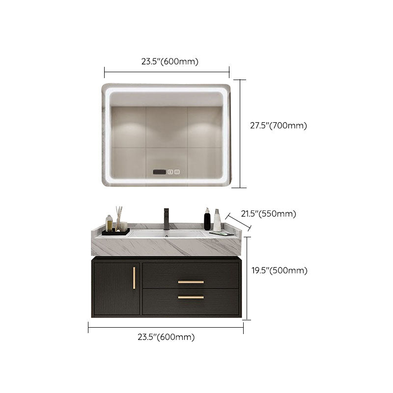 Mirror Included Wall Mount Sink Vanity with Sink Faucet for Bathroom Clearhalo 'Bathroom Remodel & Bathroom Fixtures' 'Bathroom Vanities' 'bathroom_vanities' 'Home Improvement' 'home_improvement' 'home_improvement_bathroom_vanities' 7831670