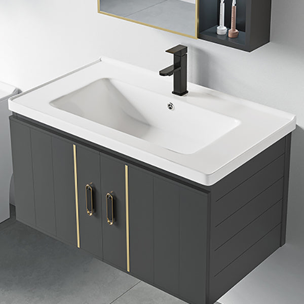 Modern Style Bath Vanity Wall Mount Dirt Resistant Bath Vanity with Faucet Clearhalo 'Bathroom Remodel & Bathroom Fixtures' 'Bathroom Vanities' 'bathroom_vanities' 'Home Improvement' 'home_improvement' 'home_improvement_bathroom_vanities' 7831762