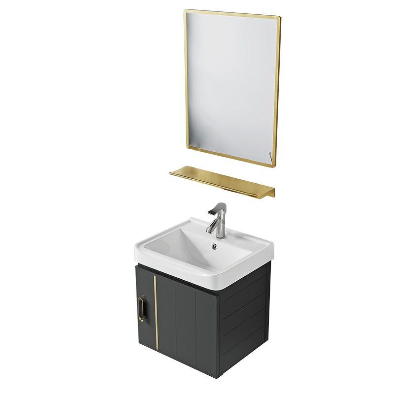 Modern Style Bath Vanity Wall Mount Dirt Resistant Bath Vanity with Faucet Vanity & Faucet & Mirrors 17"L x 14"W x 16"H White Clearhalo 'Bathroom Remodel & Bathroom Fixtures' 'Bathroom Vanities' 'bathroom_vanities' 'Home Improvement' 'home_improvement' 'home_improvement_bathroom_vanities' 7831766