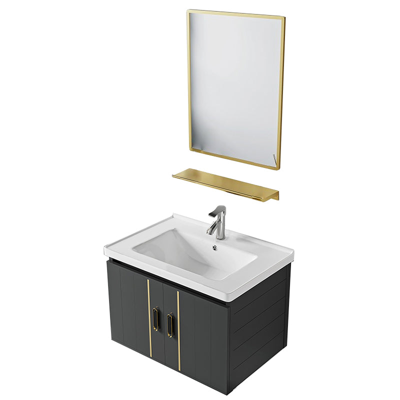 Modern Style Bath Vanity Wall Mount Dirt Resistant Bath Vanity with Faucet Vanity & Faucet & Mirrors White Clearhalo 'Bathroom Remodel & Bathroom Fixtures' 'Bathroom Vanities' 'bathroom_vanities' 'Home Improvement' 'home_improvement' 'home_improvement_bathroom_vanities' 7831771