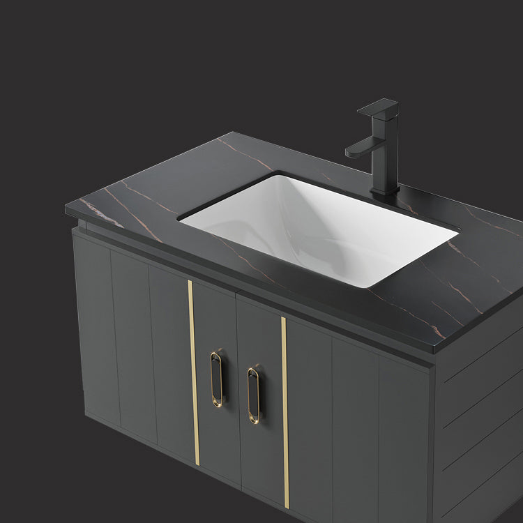 Modern Style Bath Vanity Wall Mount Dirt Resistant Bath Vanity with Faucet Clearhalo 'Bathroom Remodel & Bathroom Fixtures' 'Bathroom Vanities' 'bathroom_vanities' 'Home Improvement' 'home_improvement' 'home_improvement_bathroom_vanities' 7831776