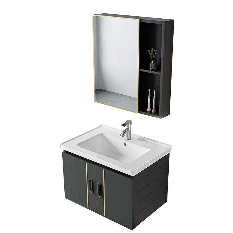 Modern Style Bath Vanity Wall Mount Dirt Resistant Bath Vanity with Faucet Vanity & Faucet & Mirror Cabinet White Clearhalo 'Bathroom Remodel & Bathroom Fixtures' 'Bathroom Vanities' 'bathroom_vanities' 'Home Improvement' 'home_improvement' 'home_improvement_bathroom_vanities' 7831780