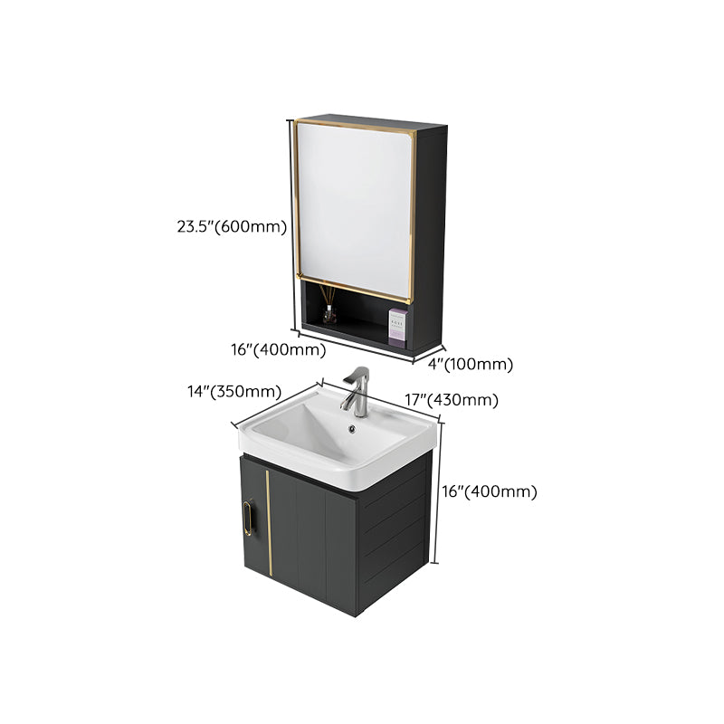 Modern Style Bath Vanity Wall Mount Dirt Resistant Bath Vanity with Faucet Clearhalo 'Bathroom Remodel & Bathroom Fixtures' 'Bathroom Vanities' 'bathroom_vanities' 'Home Improvement' 'home_improvement' 'home_improvement_bathroom_vanities' 7831786