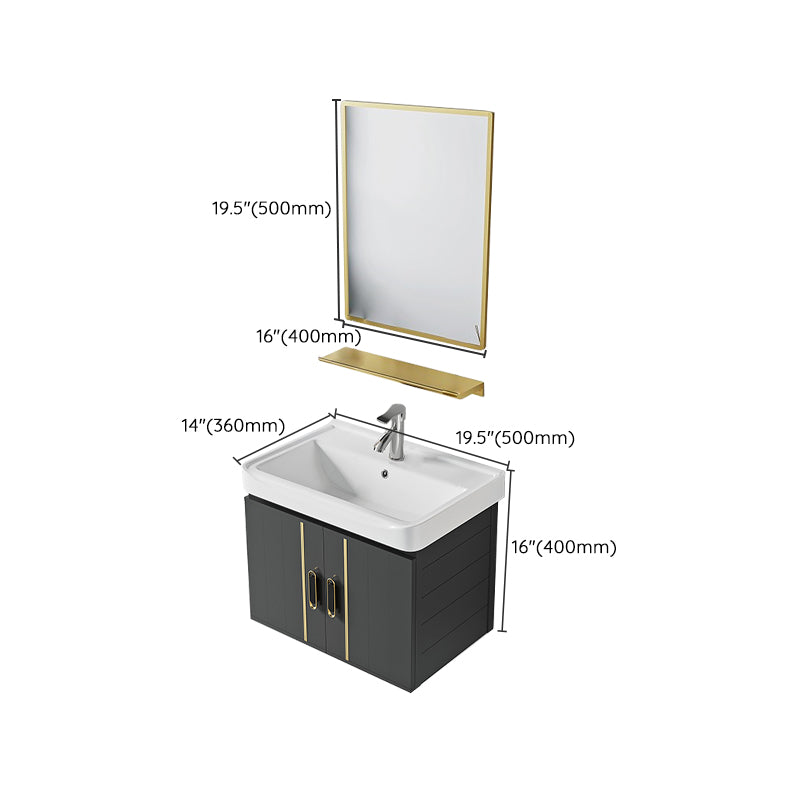 Modern Style Bath Vanity Wall Mount Dirt Resistant Bath Vanity with Faucet Clearhalo 'Bathroom Remodel & Bathroom Fixtures' 'Bathroom Vanities' 'bathroom_vanities' 'Home Improvement' 'home_improvement' 'home_improvement_bathroom_vanities' 7831789