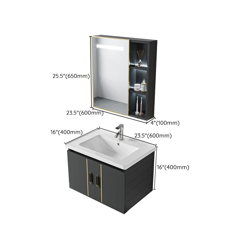 Modern Style Bath Vanity Wall Mount Dirt Resistant Bath Vanity with Faucet Clearhalo 'Bathroom Remodel & Bathroom Fixtures' 'Bathroom Vanities' 'bathroom_vanities' 'Home Improvement' 'home_improvement' 'home_improvement_bathroom_vanities' 7831790