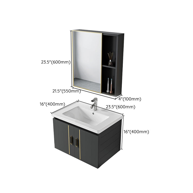 Modern Style Bath Vanity Wall Mount Dirt Resistant Bath Vanity with Faucet Clearhalo 'Bathroom Remodel & Bathroom Fixtures' 'Bathroom Vanities' 'bathroom_vanities' 'Home Improvement' 'home_improvement' 'home_improvement_bathroom_vanities' 7831791