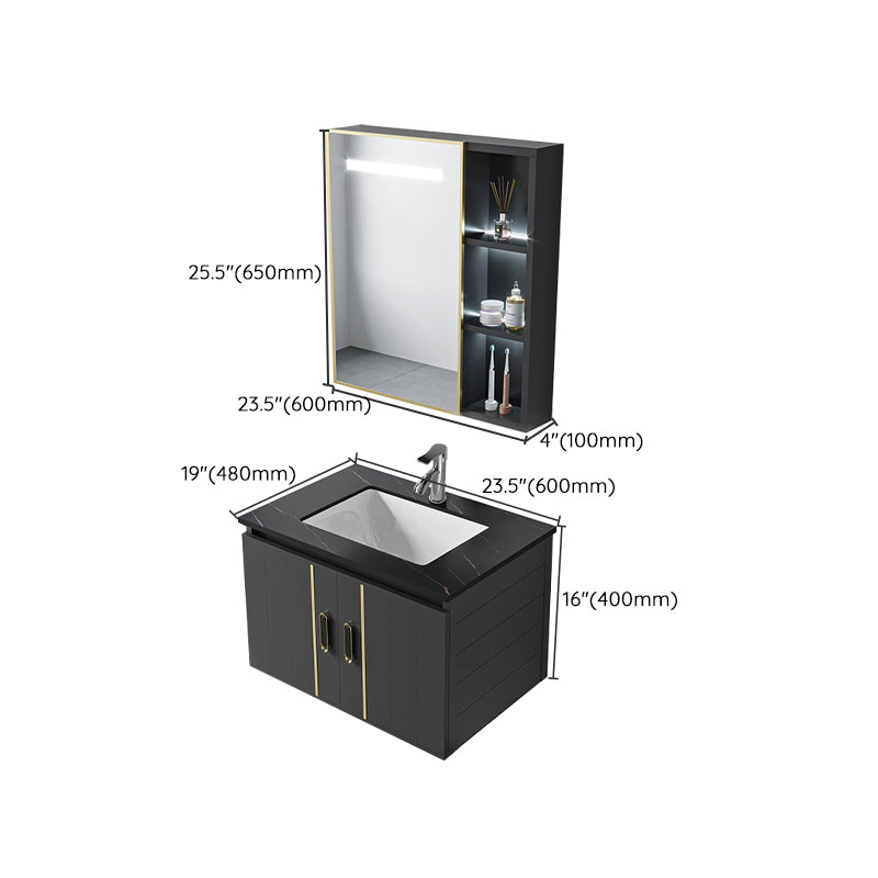 Modern Style Bath Vanity Wall Mount Dirt Resistant Bath Vanity with Faucet Clearhalo 'Bathroom Remodel & Bathroom Fixtures' 'Bathroom Vanities' 'bathroom_vanities' 'Home Improvement' 'home_improvement' 'home_improvement_bathroom_vanities' 7831793