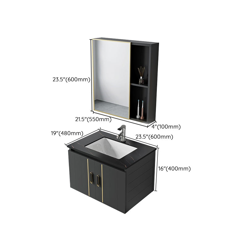 Modern Style Bath Vanity Wall Mount Dirt Resistant Bath Vanity with Faucet Clearhalo 'Bathroom Remodel & Bathroom Fixtures' 'Bathroom Vanities' 'bathroom_vanities' 'Home Improvement' 'home_improvement' 'home_improvement_bathroom_vanities' 7831794