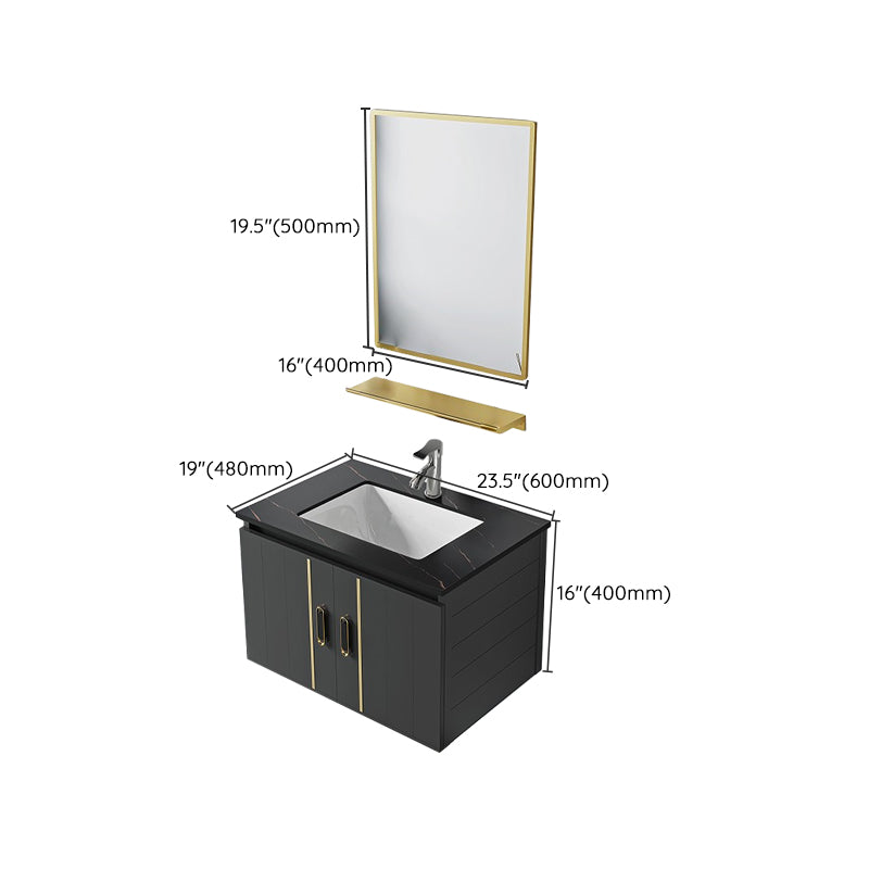 Modern Style Bath Vanity Wall Mount Dirt Resistant Bath Vanity with Faucet Clearhalo 'Bathroom Remodel & Bathroom Fixtures' 'Bathroom Vanities' 'bathroom_vanities' 'Home Improvement' 'home_improvement' 'home_improvement_bathroom_vanities' 7831795