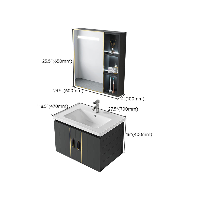 Modern Style Bath Vanity Wall Mount Dirt Resistant Bath Vanity with Faucet Clearhalo 'Bathroom Remodel & Bathroom Fixtures' 'Bathroom Vanities' 'bathroom_vanities' 'Home Improvement' 'home_improvement' 'home_improvement_bathroom_vanities' 7831796