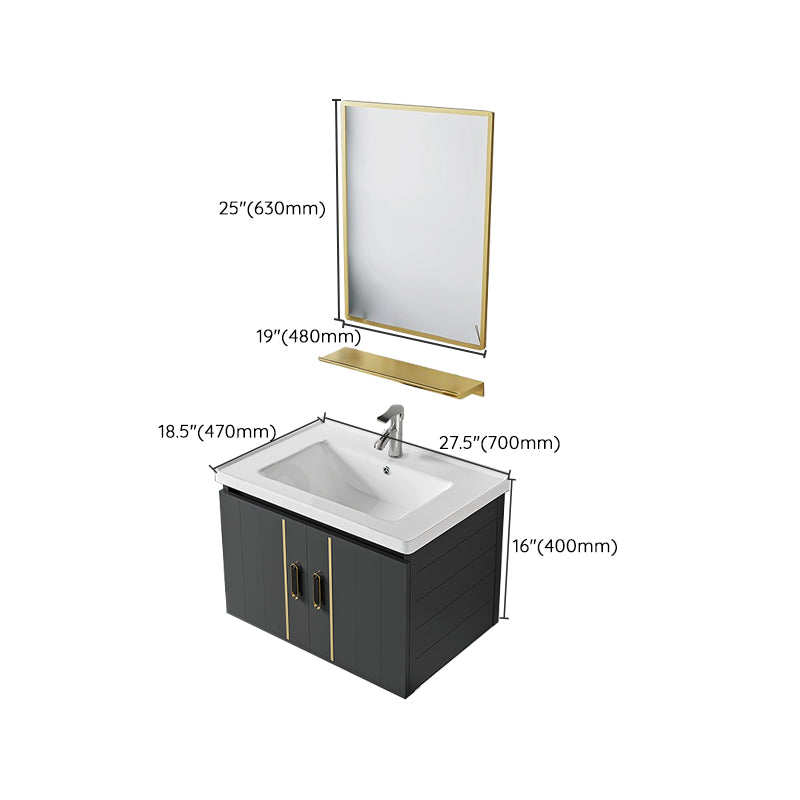 Modern Style Bath Vanity Wall Mount Dirt Resistant Bath Vanity with Faucet Clearhalo 'Bathroom Remodel & Bathroom Fixtures' 'Bathroom Vanities' 'bathroom_vanities' 'Home Improvement' 'home_improvement' 'home_improvement_bathroom_vanities' 7831800