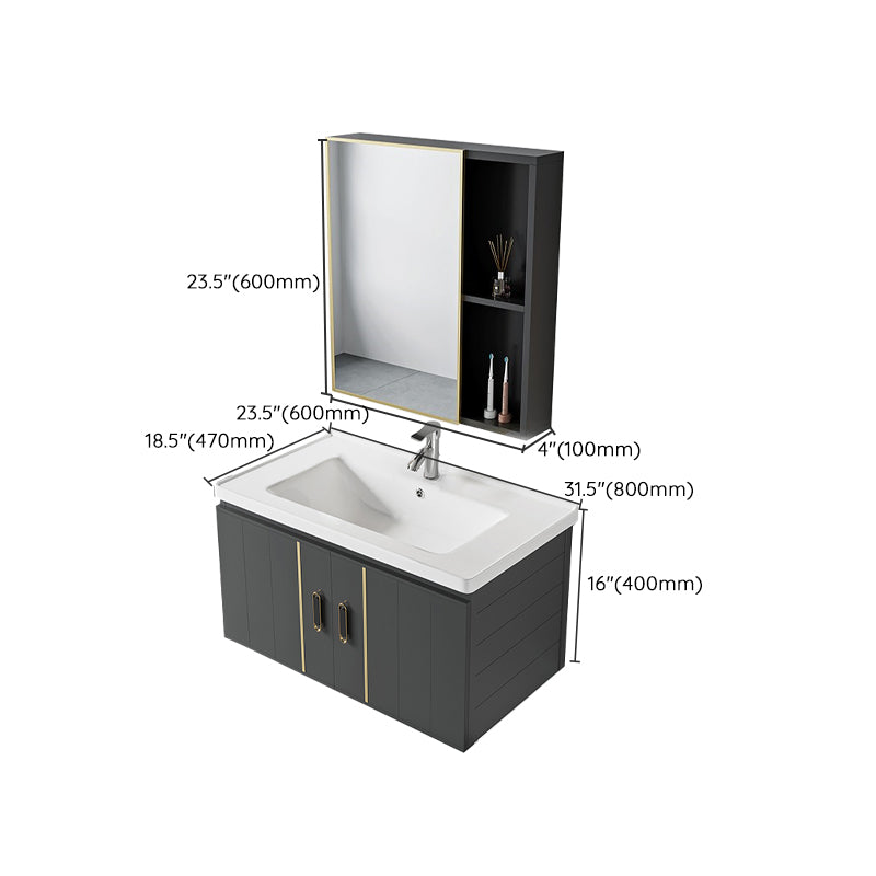 Modern Style Bath Vanity Wall Mount Dirt Resistant Bath Vanity with Faucet Clearhalo 'Bathroom Remodel & Bathroom Fixtures' 'Bathroom Vanities' 'bathroom_vanities' 'Home Improvement' 'home_improvement' 'home_improvement_bathroom_vanities' 7831804
