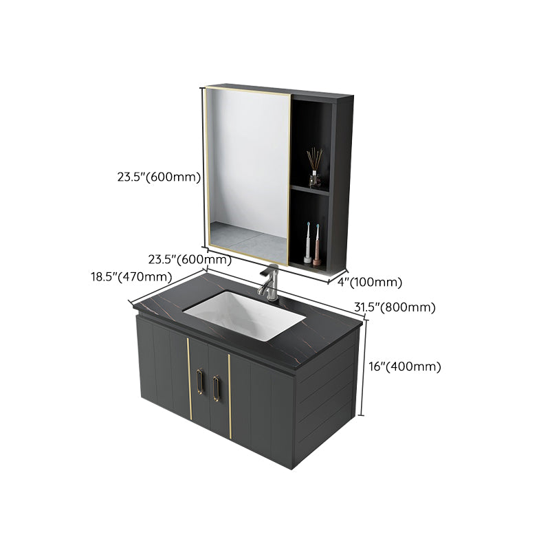 Modern Style Bath Vanity Wall Mount Dirt Resistant Bath Vanity with Faucet Clearhalo 'Bathroom Remodel & Bathroom Fixtures' 'Bathroom Vanities' 'bathroom_vanities' 'Home Improvement' 'home_improvement' 'home_improvement_bathroom_vanities' 7831805