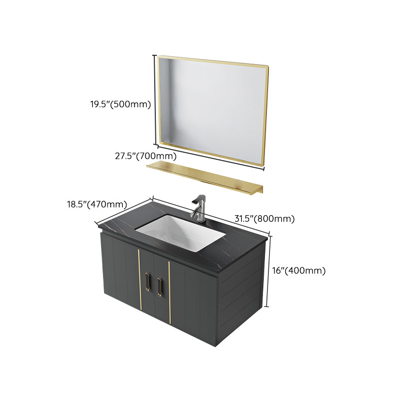 Modern Style Bath Vanity Wall Mount Dirt Resistant Bath Vanity with Faucet Clearhalo 'Bathroom Remodel & Bathroom Fixtures' 'Bathroom Vanities' 'bathroom_vanities' 'Home Improvement' 'home_improvement' 'home_improvement_bathroom_vanities' 7831807