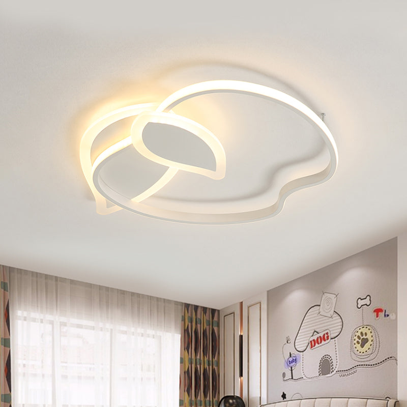 Children Room LED Flush Mount Kids Pink/White/Black Ceiling Lighting with Apple Aluminum Frame Clearhalo 'Ceiling Lights' 'Close To Ceiling Lights' 'Close to ceiling' 'Flush mount' Lighting' 784076