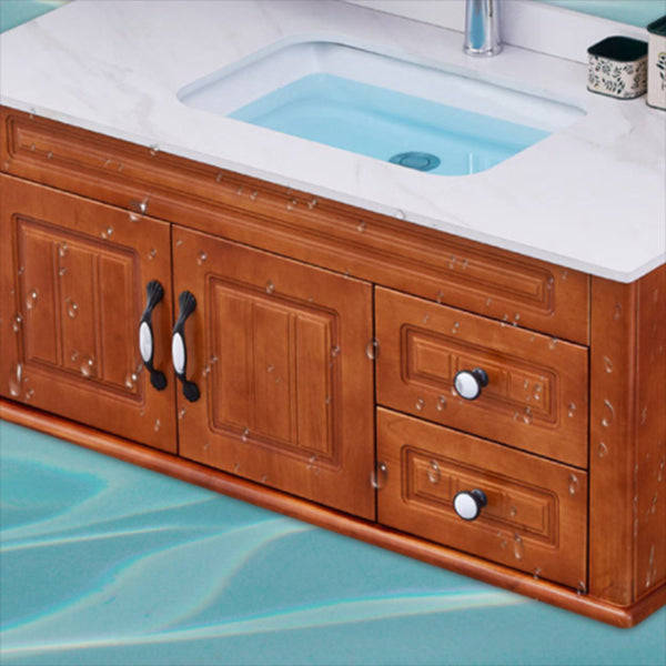 Traditional Wood Sink Vanity Freestanding Bathroom Vanity Set with Mirror Clearhalo 'Bathroom Remodel & Bathroom Fixtures' 'Bathroom Vanities' 'bathroom_vanities' 'Home Improvement' 'home_improvement' 'home_improvement_bathroom_vanities' 7846745