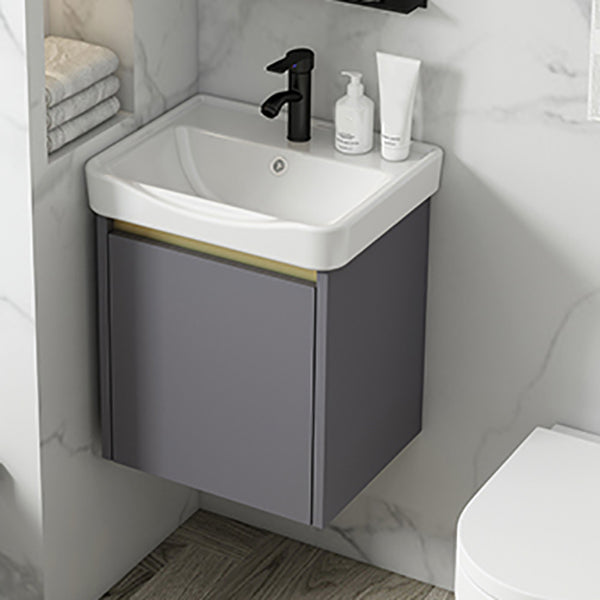 Metal Bathroom Sink Vanity Wall Mounted Bathroom Sink Vanity with Faucet Clearhalo 'Bathroom Remodel & Bathroom Fixtures' 'Bathroom Vanities' 'bathroom_vanities' 'Home Improvement' 'home_improvement' 'home_improvement_bathroom_vanities' 7846781