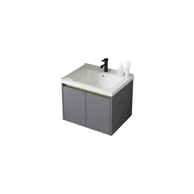 Metal Bathroom Sink Vanity Wall Mounted Bathroom Sink Vanity with Faucet Vanity & Faucet 24"L x 16"W x 16"H Clearhalo 'Bathroom Remodel & Bathroom Fixtures' 'Bathroom Vanities' 'bathroom_vanities' 'Home Improvement' 'home_improvement' 'home_improvement_bathroom_vanities' 7846786