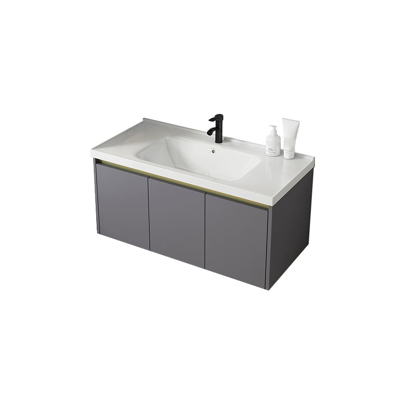 Metal Bathroom Sink Vanity Wall Mounted Bathroom Sink Vanity with Faucet Vanity & Faucet Clearhalo 'Bathroom Remodel & Bathroom Fixtures' 'Bathroom Vanities' 'bathroom_vanities' 'Home Improvement' 'home_improvement' 'home_improvement_bathroom_vanities' 7846788