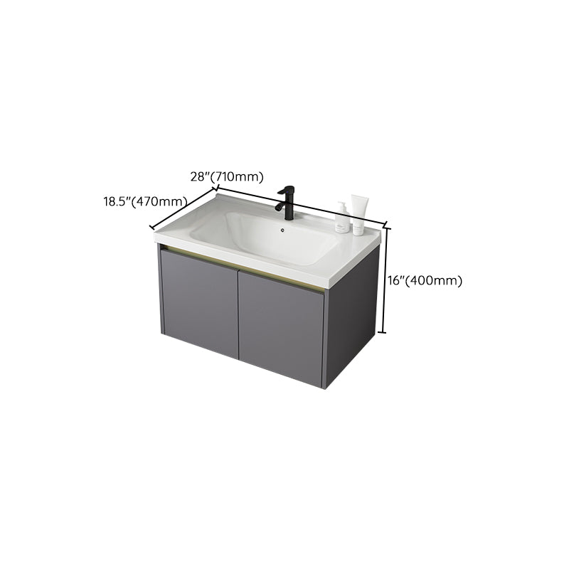 Metal Bathroom Sink Vanity Wall Mounted Bathroom Sink Vanity with Faucet Clearhalo 'Bathroom Remodel & Bathroom Fixtures' 'Bathroom Vanities' 'bathroom_vanities' 'Home Improvement' 'home_improvement' 'home_improvement_bathroom_vanities' 7846792