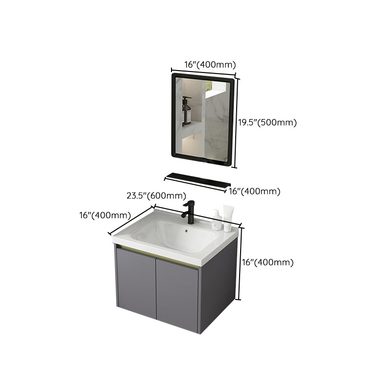 Metal Bathroom Sink Vanity Wall Mounted Bathroom Sink Vanity with Faucet Clearhalo 'Bathroom Remodel & Bathroom Fixtures' 'Bathroom Vanities' 'bathroom_vanities' 'Home Improvement' 'home_improvement' 'home_improvement_bathroom_vanities' 7846798