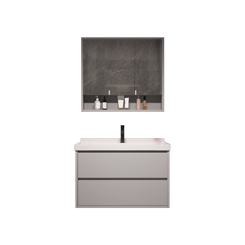 Wall Mount Vanity White Wood Frame Soft Close Drawers Single Sink Vanity with Mirror Vanity & Faucet & Mirror Cabinet https://res.litfad.com/site/img/item/2023/03/23/7846874/1200x1200.jpg Clearhalo 'Bathroom Remodel & Bathroom Fixtures' 'Bathroom Vanities' 'bathroom_vanities' 'Home Improvement' 'home_improvement' 'home_improvement_bathroom_vanities' 7846874