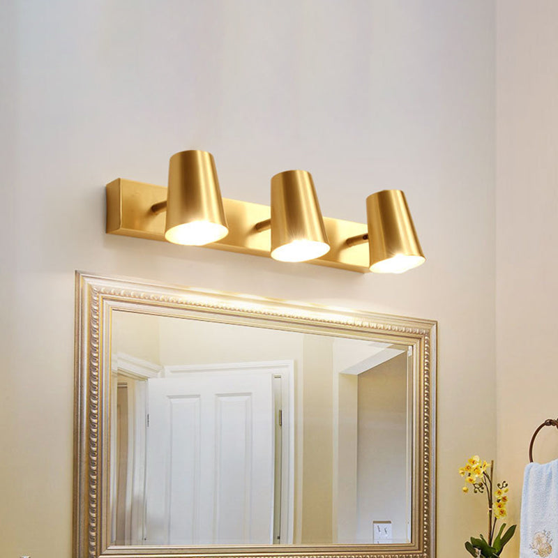 1/2/3-Head Metal Vanity Lighting Antiqued Brass Finish Cup Shape Bathroom Wall Sconce Lamp 3.0 Brass Clearhalo 'Vanity Lights' 'Wall Lights' Lighting' 784768