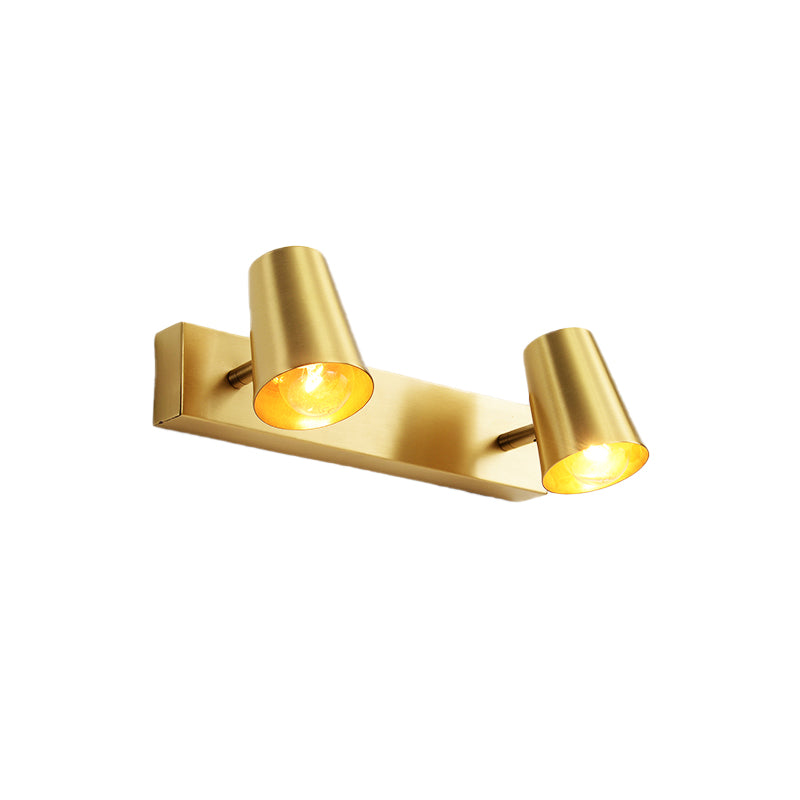 1/2/3-Head Metal Vanity Lighting Antiqued Brass Finish Cup Shape Bathroom Wall Sconce Lamp Clearhalo 'Vanity Lights' 'Wall Lights' Lighting' 784775