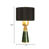 Fabric Black Night Table Light Drum 1-Head Traditional Nightstand Lamp with Urn Base Clearhalo 'Lamps' 'Table Lamps' Lighting' 785288