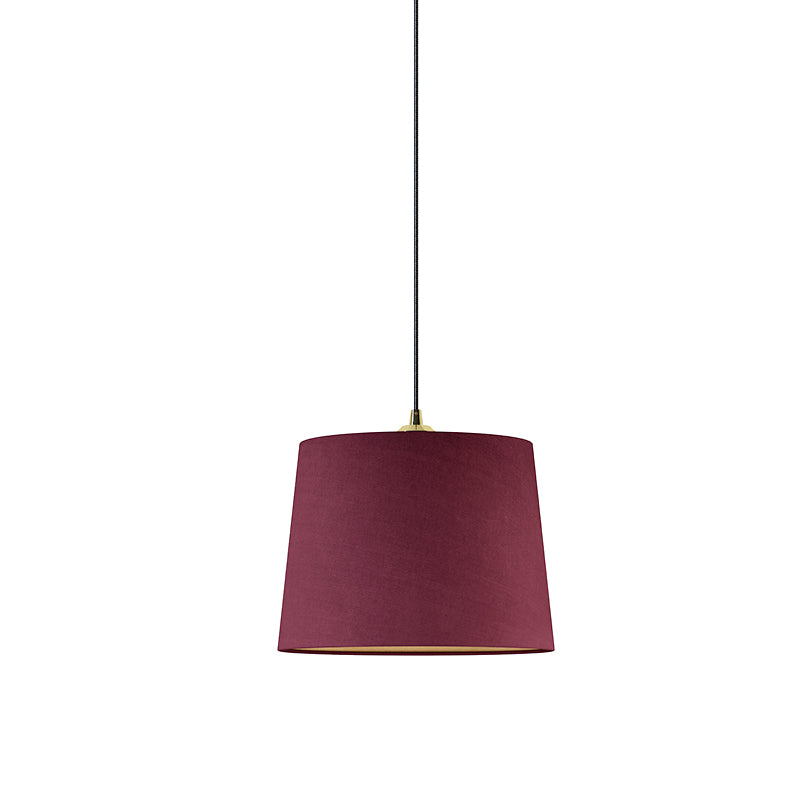 Drum Bedroom Pendant Lighting Countryside Fabric 1-Light Purple Finish Hanging Ceiling Light Clearhalo 'Ceiling Lights' 'Pendant Lights' 'Pendants' Lighting' 785424